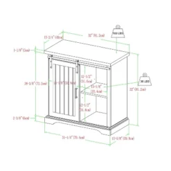 Tertia Grooved Sliding Barn Door Transitional Accent Cabinet - Saracina Home -HOMCOM Shop GUEST 00aea8cc 55a1 4244 853b 3616aab52ddb