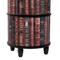 Traditional Round Book Cabinet Maroon - Olivia & May -HOMCOM Shop GUEST 00c72c15 feee 4226 89aa 706755b9e475