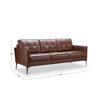 Tangelo Leather Sofa Brown - Abbyson Living 6 Tangelo Leather Sofa Brown - Abbyson Living - Image 4