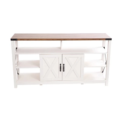 Emma And Oliver Modern Rustic Farmhouse Media Console Cabinet With Spacious Open And Closed Storage 13 Emma And Oliver Modern Rustic Farmhouse Media Console Cabinet With Spacious Open And Closed Storage - Image 11
