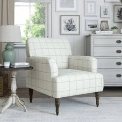 Everlee Armchair With Gray Wash Legs - Handy Living -HOMCOM Shop GUEST 0243c4af fc4e 4d26 ab79 ecf5dbd982c2