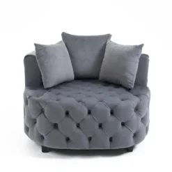 Classical Upholstered Accent Barrel Chair-ModernLuxe -HOMCOM Shop GUEST 02649d99 c087 40b2 add5 c1d609a74a74