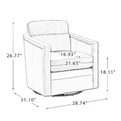 Eulalia 28.74''Wooden Upholstery Wide Genuine Leather Swivel Chair With Swivel Metal Base And Squared Arms | ARTFUL LIVING DESIGN 19 Eulalia 28.74''Wooden Upholstery Wide Genuine Leather Swivel Chair With Swivel Metal Base And Squared Arms | ARTFUL LIVING DESIGN -HOMCOM Shop GUEST 03c7711e dd56 4667 b904 e62d89778dc0