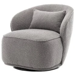 Boucle Upholstered Swivel Barrel Chair - Kinwell 30 Boucle Upholstered Swivel Barrel Chair - Kinwell -HOMCOM Shop GUEST 044c6a75 2dc1 43e5 a6fd dde6f17d8282