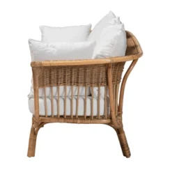 Edana Natural Rattan Sofa With Cushion White/Natural Brown - Bali & Pari -HOMCOM Shop GUEST 0476647e 8fe5 48b1 bc34 4e0a81ffe635