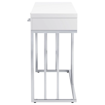 Dalya 2 Drawer Console Sofa Table White High Gloss/Chrome - Coaster 6 Dalya 2 Drawer Console Sofa Table White High Gloss/Chrome - Coaster - Image 4