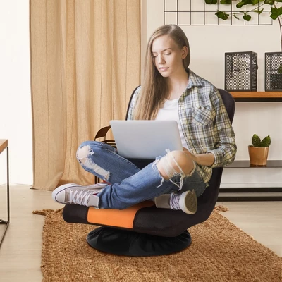 HOMCOM 360 Degree Swivel Video Gaming Chair, Folding Floor Sofa 5-Position Adjustable Lazy Chair, Orange 3 HOMCOM 360 Degree Swivel Video Gaming Chair, Folding Floor Sofa 5-Position Adjustable Lazy Chair, Orange