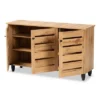 Gisela Wood 3 Door Cabinet Oak Brown/Black - Baxton Studio