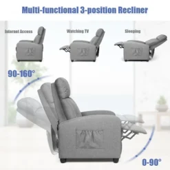 Recliner Massage Chair, Ergonomic Adjustable Single Sofa With Padded Seat Grey -HOMCOM Shop GUEST 05236af2 2448 4ced bc43 957a75b064fc