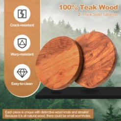 Costway Round End Table Accent Side Table Reclaimed Teak Wood Plant Stand Patio Rustic -HOMCOM Shop GUEST 053fc18d c3a5 44f3 9613 ac5ff9080b30