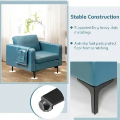 Costway Set Of 2 Leathaire Fabric Accent Armchair Single Sofa W/Side Storage Pocket 17 Costway Set Of 2 Leathaire Fabric Accent Armchair Single Sofa W/Side Storage Pocket -HOMCOM Shop GUEST 054073d2 6739 4e92 a1ff 02eccbe90915