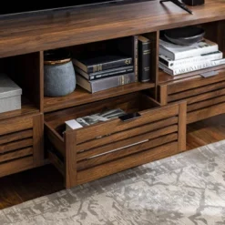 Visconti Boho Slat Door Storage Console TV Stand For TVs Up To 80" - Saracina Home 20 Visconti Boho Slat Door Storage Console TV Stand For TVs Up To 80" - Saracina Home -HOMCOM Shop GUEST 05964e78 5172 45f0 943a 217d9616b40f