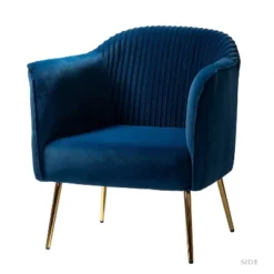 Velvet Barrel Chair With Goden Base Contemporary And Classic Velvet Accent Chair For Living Room | Karat Home -HOMCOM Shop GUEST 060c9e7d d250 4a54 87d9 2fe06ff7de47