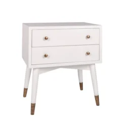 Knox 2 Drawer Side Table With Brass Accents - East At Main -HOMCOM Shop GUEST 06ffaadc bd96 4e51 883a c1d3b35b1ba6