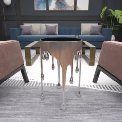 Contemporary Aluminum Melting Accent Table - Olivia & May -HOMCOM Shop GUEST 076e4a5b 05b3 42ce a06f e1552e54c259