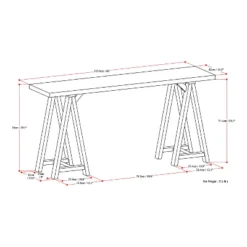 Hawkins Solid Wood Console Sofa Table - Wyndenhall -HOMCOM Shop GUEST 09552679 43b8 44cd 8137 7810bf6705a2