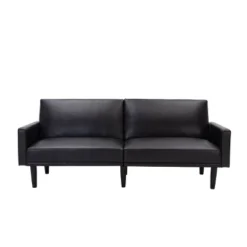Faux Leather Futon Sofa With Arms Black - Room Essentials™ -HOMCOM Shop GUEST 095f658f 5ce1 4340 8445 617be630fe35
