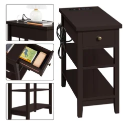 Yaheetech 3-tier Side Table With Power Outlets And USB Ports, Espresso 11 Yaheetech 3-tier Side Table With Power Outlets And USB Ports, Espresso -HOMCOM Shop GUEST 0999d3a6 1418 4d22 852a d29c548ccd7e