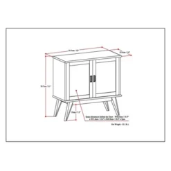 32" Tierney Solid Hardwood Mid Century Low Storage Cabinet Medium Auburn Brown - WyndenHall -HOMCOM Shop GUEST 09b0e93c bbc5 48d1 9569 3e576a030184