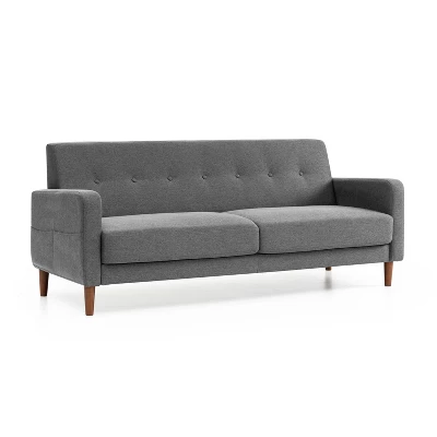 Adair Mid-Century Modern Sofa Couch With Armrest Pockets Tufted Linen Fabric - Mellow 9 Adair Mid-Century Modern Sofa Couch With Armrest Pockets Tufted Linen Fabric - Mellow - Image 7