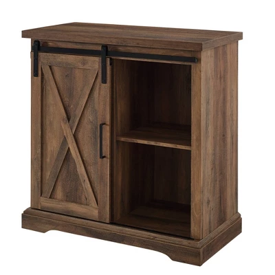 Tertia Industrial Accent Cabinet With Sliding X Barn Door - Saracina Home 11 Tertia Industrial Accent Cabinet With Sliding X Barn Door - Saracina Home - Image 9