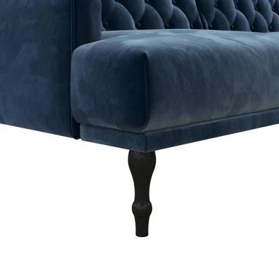 Lyla Upholstered Velvet Futon Blue - Room & Joy 10 Lyla Upholstered Velvet Futon Blue - Room & Joy - Image 8