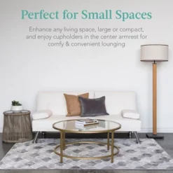 Best Choice Products Modern Faux Leather Convertible Futon Sofa W/ Removable Armrests, Metal Legs, 2 Cupholders - White 12 Best Choice Products Modern Faux Leather Convertible Futon Sofa W/ Removable Armrests, Metal Legs, 2 Cupholders - White -HOMCOM Shop GUEST 0f36b082 e78d 4c3e b091 31a8e7667e19