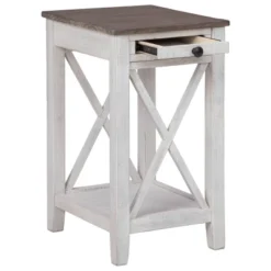 Adalane Side Table White/Gray - Signature Design By Ashley -HOMCOM Shop GUEST 0ffeef88 0dd2 45d1 8c26 9fdb590e7a4a
