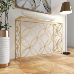 Contemporary Metal Console Table Gold - Olivia & May -HOMCOM Shop GUEST 103043f6 c163 4238 852b 897c5f1dbd51