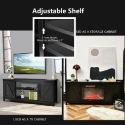 Costway 59'' TV Stand Media Console Center W/ Storage Cabinet For 65'' TV NaturalBlackCoffee -HOMCOM Shop GUEST 10450cf1 4a38 413d befe 83677bbf268b