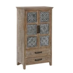 LuxenHome Farmhouse Wood And Metal 2-Drawer 2-Door Storage Cabinet. -HOMCOM Shop GUEST 11e301eb 26a5 4ac9 b8e4 7ecd053b65db