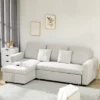 HOMCOM Sectional Sleeper Sofa, Linen Fabric L Shaped Couch With Pull Out Bed, Reversible Storage Chaise For Living Room, Apartment, 3-seat, Beige -HOMCOM Shop GUEST 11fb1172 bffd 4972 a6ca dfb95a97d609