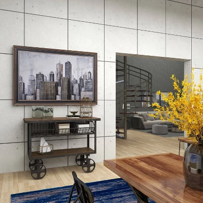 Industrial Metal Console Table Dark Black - Olivia & May 21 Industrial Metal Console Table Dark Black - Olivia & May - Image 19