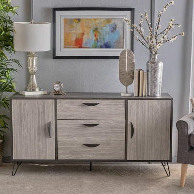 Sincere Mid Century Modern Multipurpose Cabinet Sonoma Gray - Christopher Knight Home 3 Sincere Mid Century Modern Multipurpose Cabinet Sonoma Gray - Christopher Knight Home