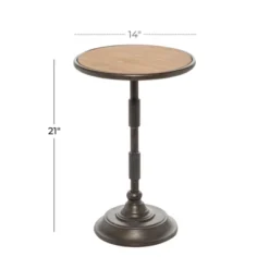 Industrial Wood Pedestal Accent Table Brown - Olivia & May -HOMCOM Shop GUEST 12d4554e 98c6 4d8f 8b07 aaf1a65cc1e7