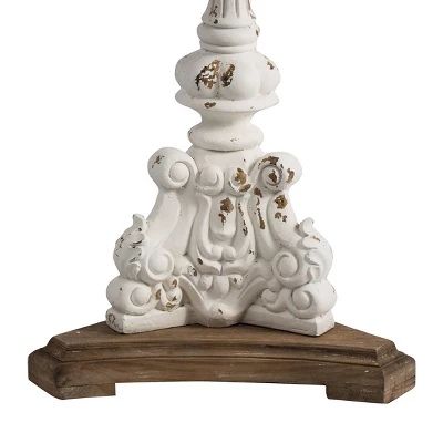 Round Side Table Antique White/Natural - A&B Home 4 Round Side Table Antique White/Natural - A&B Home - Image 2