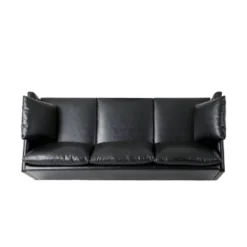 Brockbank Modern Faux Leather 3 Seater Sofa With Pillows - Christopher Knight Home -HOMCOM Shop GUEST 13fde261 0ec0 4505 ba2c f8586db1d797