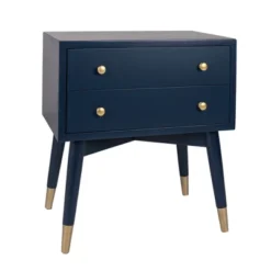 Knox 2 Drawer Side Table With Brass Accents - East At Main -HOMCOM Shop GUEST 1443a502 9419 49e5 bf03 f7cbc0160a5e