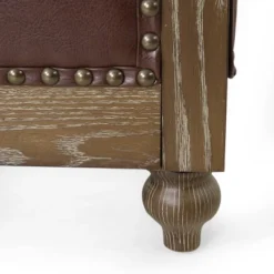 Castalia Chesterfield Tufted 3 Seater Sofa With Nailhead Trim Dark Brown/Natural - Christopher Knight Home -HOMCOM Shop GUEST 15bebb96 c0ac 452d 840c 37144023e0a3