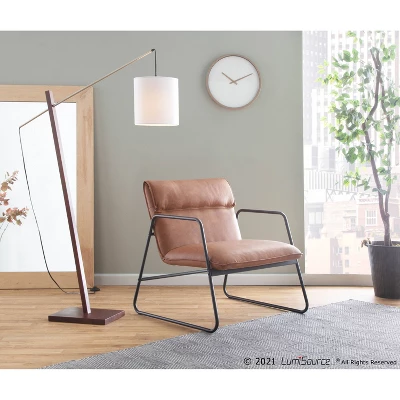 Casper Armchair Leather/Steel Black/Camel Brown - LumiSource 9 Casper Armchair Leather/Steel Black/Camel Brown - LumiSource - Image 7