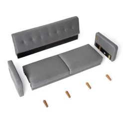 Adair Mid-Century Modern Sofa Couch With Armrest Pockets Tufted Linen Fabric - Mellow 14 Adair Mid-Century Modern Sofa Couch With Armrest Pockets Tufted Linen Fabric - Mellow -HOMCOM Shop GUEST 15ef3b17 3e4b 499f 9022 22e8535ede56