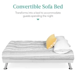 Best Choice Products Modern Faux Leather Convertible Futon Sofa W/ Removable Armrests, Metal Legs, 2 Cupholders - White 10 Best Choice Products Modern Faux Leather Convertible Futon Sofa W/ Removable Armrests, Metal Legs, 2 Cupholders - White -HOMCOM Shop GUEST 15efb93a ed10 4d1c a1d5 21f062b937e2