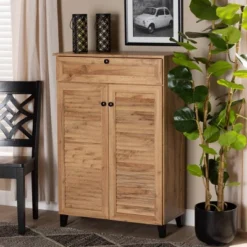 Coolidge Wood 5 Shelf Storage Cabinet Oak Brown - Baxton Studio -HOMCOM Shop GUEST 163a2b5c daeb 4461 9dbb 4218e61d2ca1