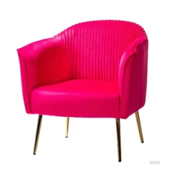 Velvet Barrel Chair With Goden Base Contemporary And Classic Velvet Accent Chair For Living Room | Karat Home -HOMCOM Shop GUEST 16defd07 4807 4575 869c 33f5e51aba20