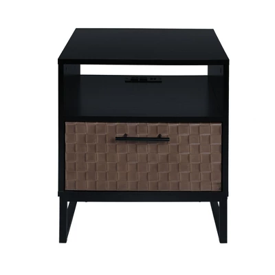 Arina Leatherette With Bands Weaving Vision End & Side Tables With Storage And Upper Layer -Maison Boucle 5 Arina Leatherette With Bands Weaving Vision End & Side Tables With Storage And Upper Layer -Maison Boucle - Image 3