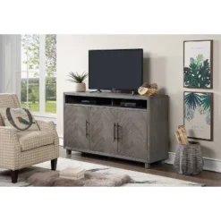 Palisades Deluxe Console TV Stand For TVs Up To 60" Gray - Martin Furniture -HOMCOM Shop GUEST 1850dd07 1a42 4446 a2eb 3584655e9701