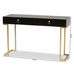 Beagan Wood And Metal 2 Drawer Console Table Black/Gold - Baxton Studio -HOMCOM Shop GUEST 18bfbdd0 0ea6 442a a7f7 5425bfcd898c