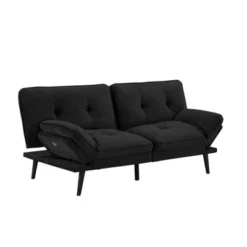 Finley Convertible Futon Sofa Bed Black - Serta -HOMCOM Shop GUEST 195b3815 37e6 4706 9d30 83892f388a69