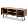 Yuna Natural Wood And Metal 2 Door TV Stand For TVs Up To 40" Brown/Black - Baxton Studio -HOMCOM Shop GUEST 1970751c fa84 4b5b 8323 b100d7d81e4d