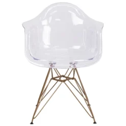 Emma And Oliver 2 Pack Transparent Side Chair With Arms And Gold Base - Accent & Side Chair -HOMCOM Shop GUEST 1980b4e9 4865 4de0 ab20 1c71777f3076